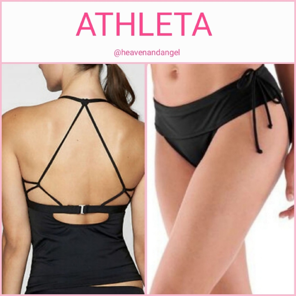 NEW Athleta Two Piece Tankini Swimsuit - Black